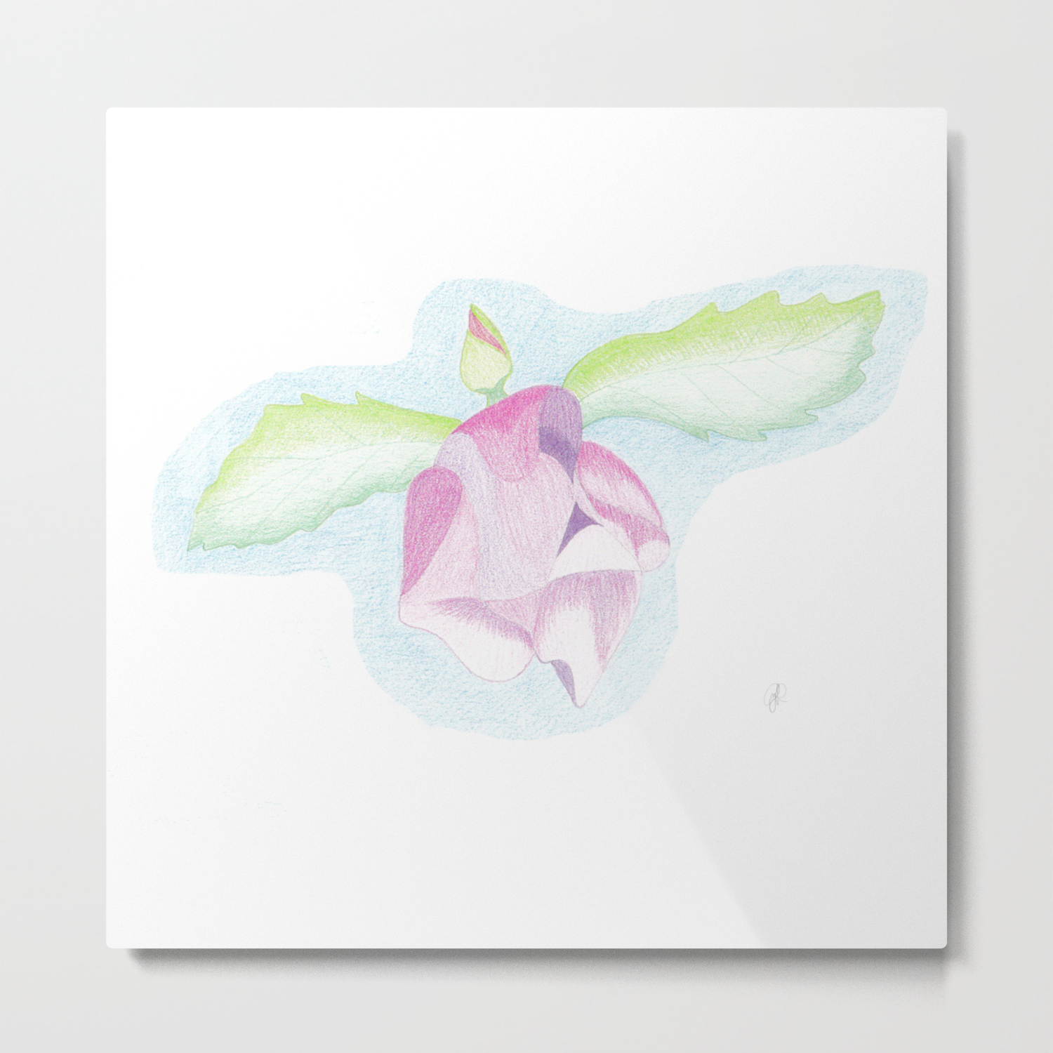 Hibiscus Fairy Floral Pattern Made Of Color Pencil Drawing Metal Print By Hillofpearls Society6