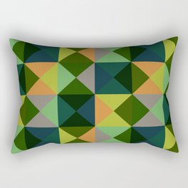 Oiwa - Colorful Green Decorative Abstract Art Pattern Rectangular Pillow