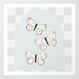 Checkerboard Butterflies  Art Print