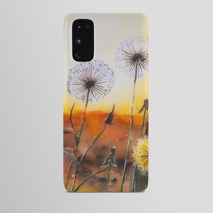 Dandelions in the Sunset Watercolour Painting Android Case