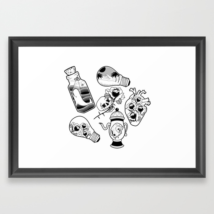Traditional Tattoo Flash Framed Art Print By Rbettz Society6