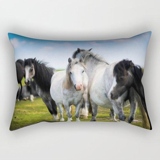 Horses Horses 4 Rectangular Pillow