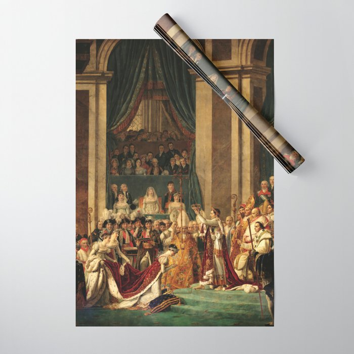 Consecration of the Emperor Napoleon and the Coronation of Empress Josephine In Notre-dame De Paris, 1804 by Jacques Louis David Wrapping Paper