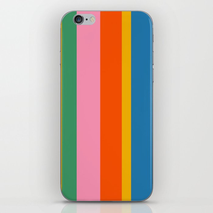 Rainbow Pop Colourful Vertical Stripe Pattern iPhone Skin