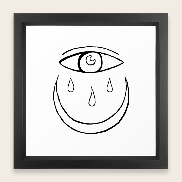 Evil Eye Crescent Moon Drawing Framed Art Print By Avrah Society6