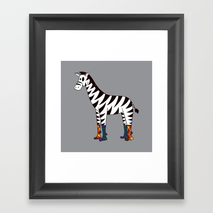 Zebra Socks Framed Art Print