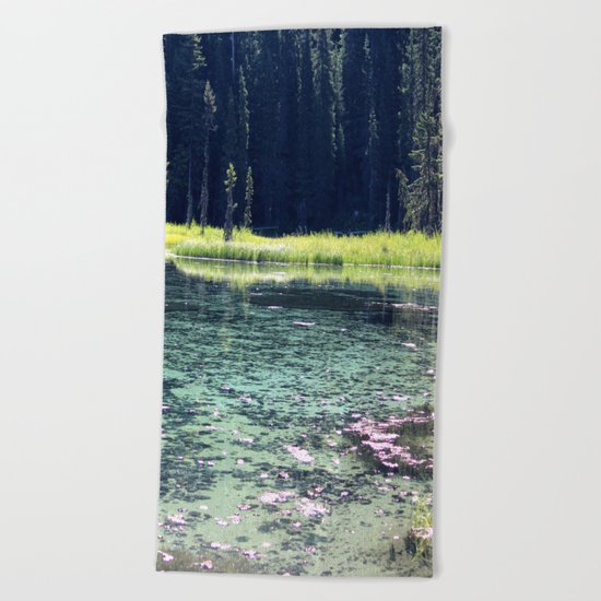 Pink and Teal Swamp Beach Towel