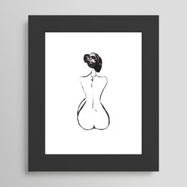 Woman's Back Framed Art Print | Abstract, Black and White, Person, Back, Nudism, Nude, Digital, Body, People, Women 