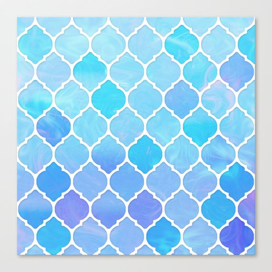 Blue and purple glass Moroccan print Canvas Print