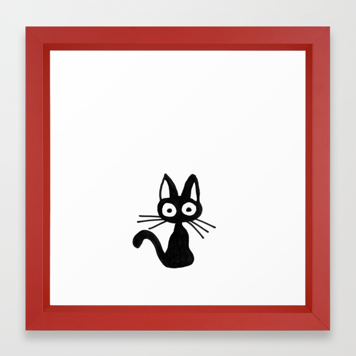 Jiji Black Cat Cartoon Kiki S Delivery Service Framed Art Print By Myleskatherine Society6