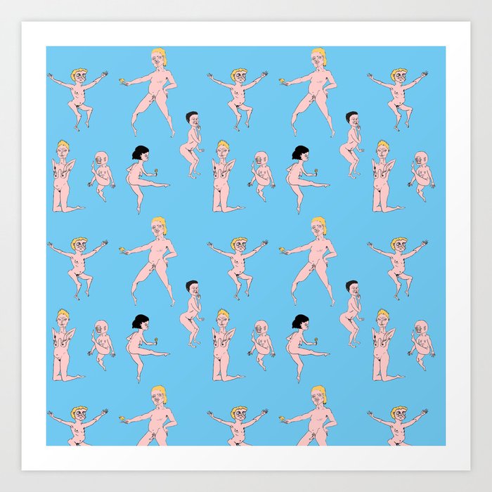 Rude Nude Dudes 2 Art Print