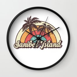 Sanibel Island beach city Wall Clock