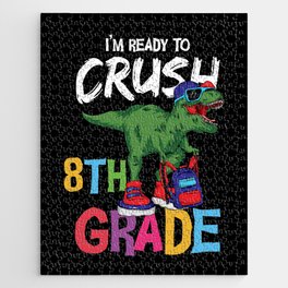 I'm Ready To Crush 8th Grade Dinosaur Jigsaw Puzzle