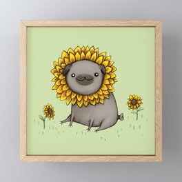 Pugflower Framed Mini Art Print