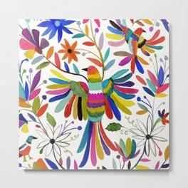 otomi bird Metal Print | Mexico, Multicolored, Fashion, Ink, Watercolor, Mexican, Boho, Curated, Otomi, Bohemian 