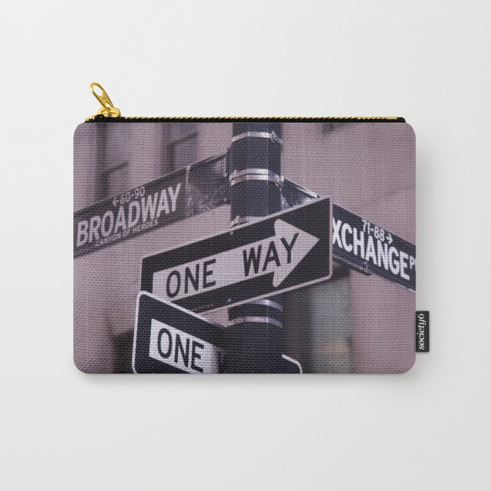 Purple One Way Sign Broadway Carry-All Pouch