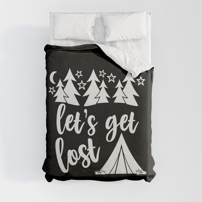 Let's Get Lost Camping Adventure Duvet Cover