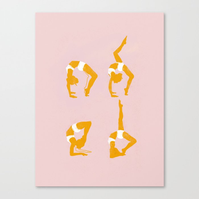 Yoga pose progress Canvas Print