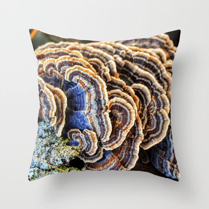 Tree Fungus Abstract Nature Pattern Throw Pillow
