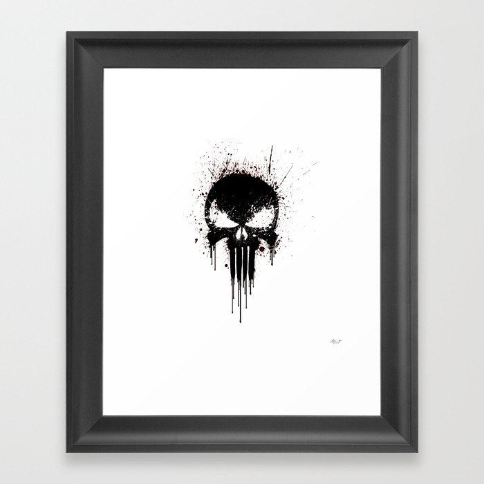 Black Skull Framed Art Print