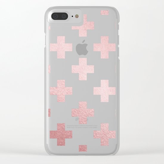 Simply Plus in Rose Gold Sunset Clear iPhone Case