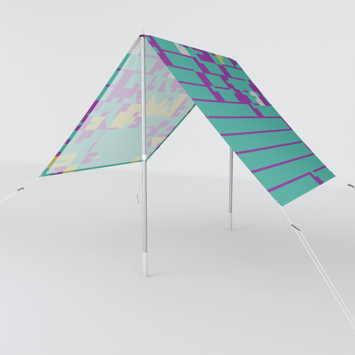 Abstract 8 Bit Art Sun Shade By Studiodestruct Society6