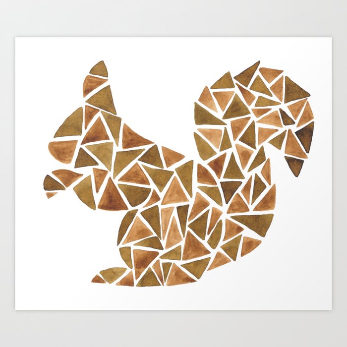 Geometric squirrel Art Print