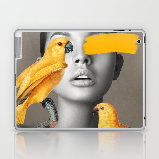 Girl with Parrots Laptop & iPad Skin