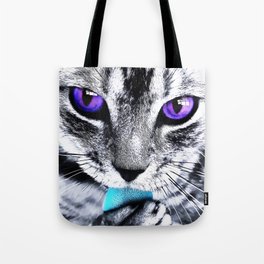 Purple eyes Cat Tote Bag