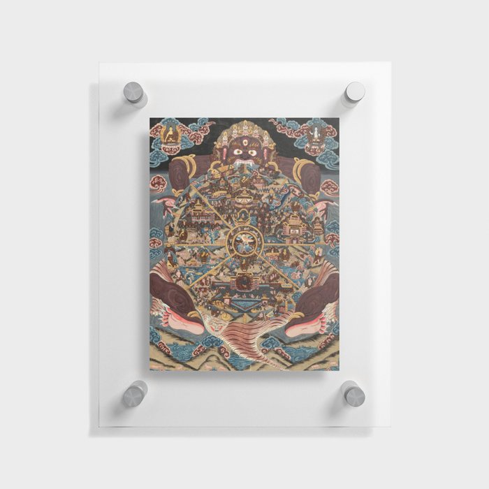  Bhavachakra, The Wheel of Life - Buddhist Thangka Print Floating Acrylic Print