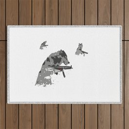 Wolves in the Snow Outdoor Rug