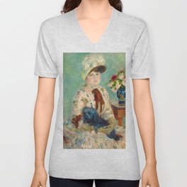 Mlle Charlotte Berthier, 1883 by Pierre-Auguste Renoir V Neck T Shirt