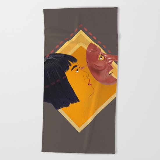 Make your own kabuto path Beach Towel