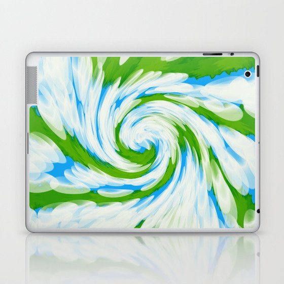 Groovy Green Blue Swirl Laptop & iPad Skin