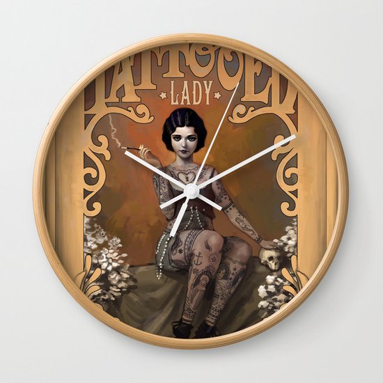 The Amazing Tattooed Lady Wall Clock