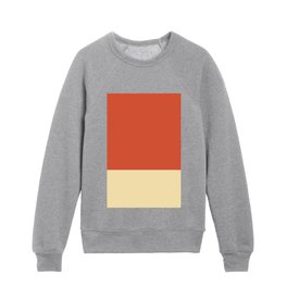 Burnt Orange and Cream Yellow Minimalist Color Block Striped Solid Kids Crewneck