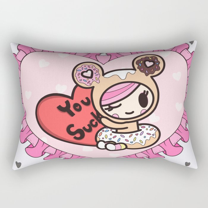 You Suck Donut Girl  Rectangular Pillow