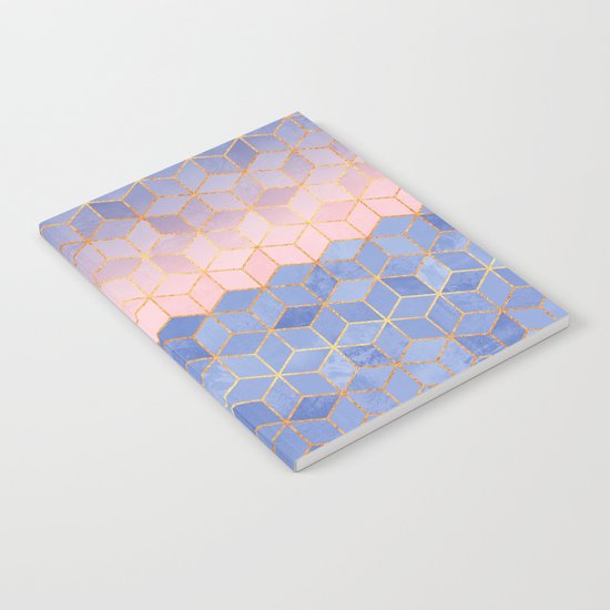 Rose Quartz & Serenity Cubes Notebook