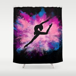 gymnast dancer colour splash Shower Curtain