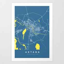 ASTANA City Map - KAZAKHSTAN | Blue, More Colors, Review My Collections Art Print | Vector, Digital, Design, Street, Map, Astana, Urban, Graphicdesign, Astanamap, Maps 