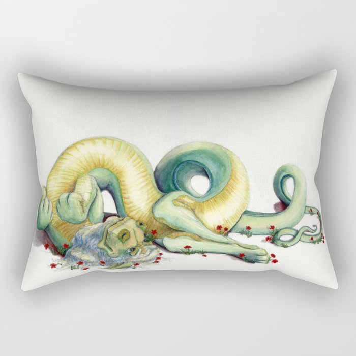 Golden Belly Dragon Rectangular Pillow