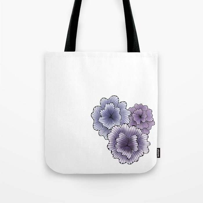 Trio of Purple Flowers Tote Bag