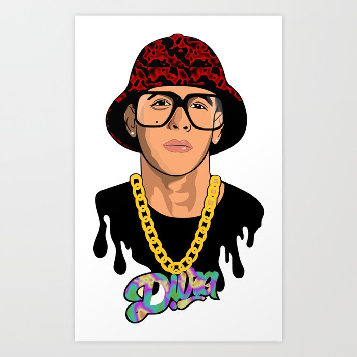 Daddy Yankee Caricature (Big Boss) Art Print By Caricatoons | Society6