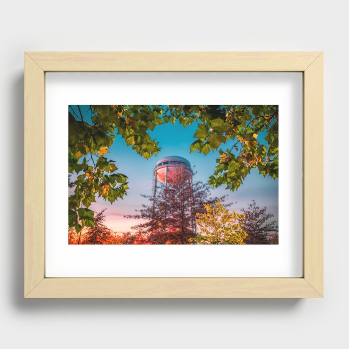 Vibrant Autumn Sunset At The Bentonville Water Tower Recessed Framed Print