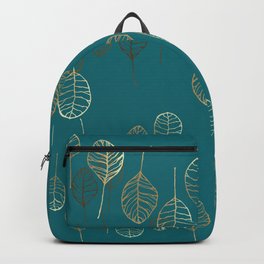 Golden Leaves - Teal Backpack