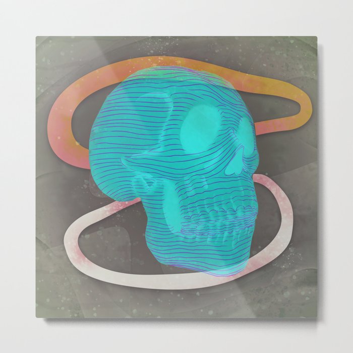 Glow Skull Metal Print