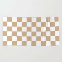 Checkered (Tan & White Pattern) Beach Towel