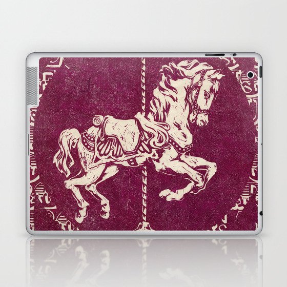 Vintage Carousel Horse - Mulberry Laptop & iPad Skin