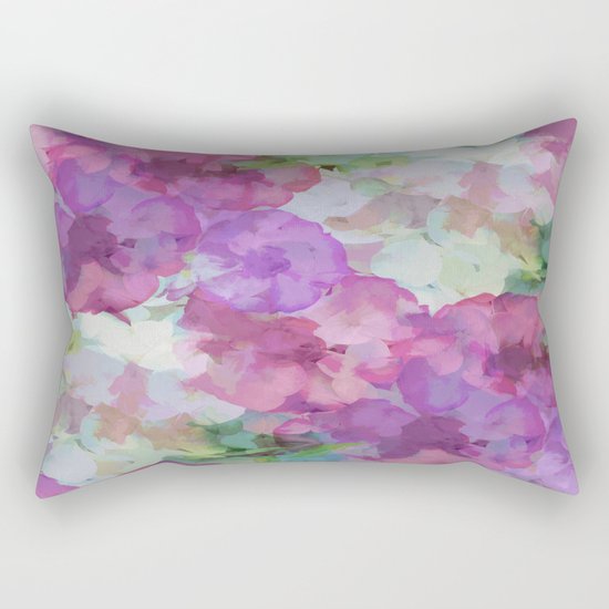 Sweet Peas Floral Abstract Rectangular Pillow