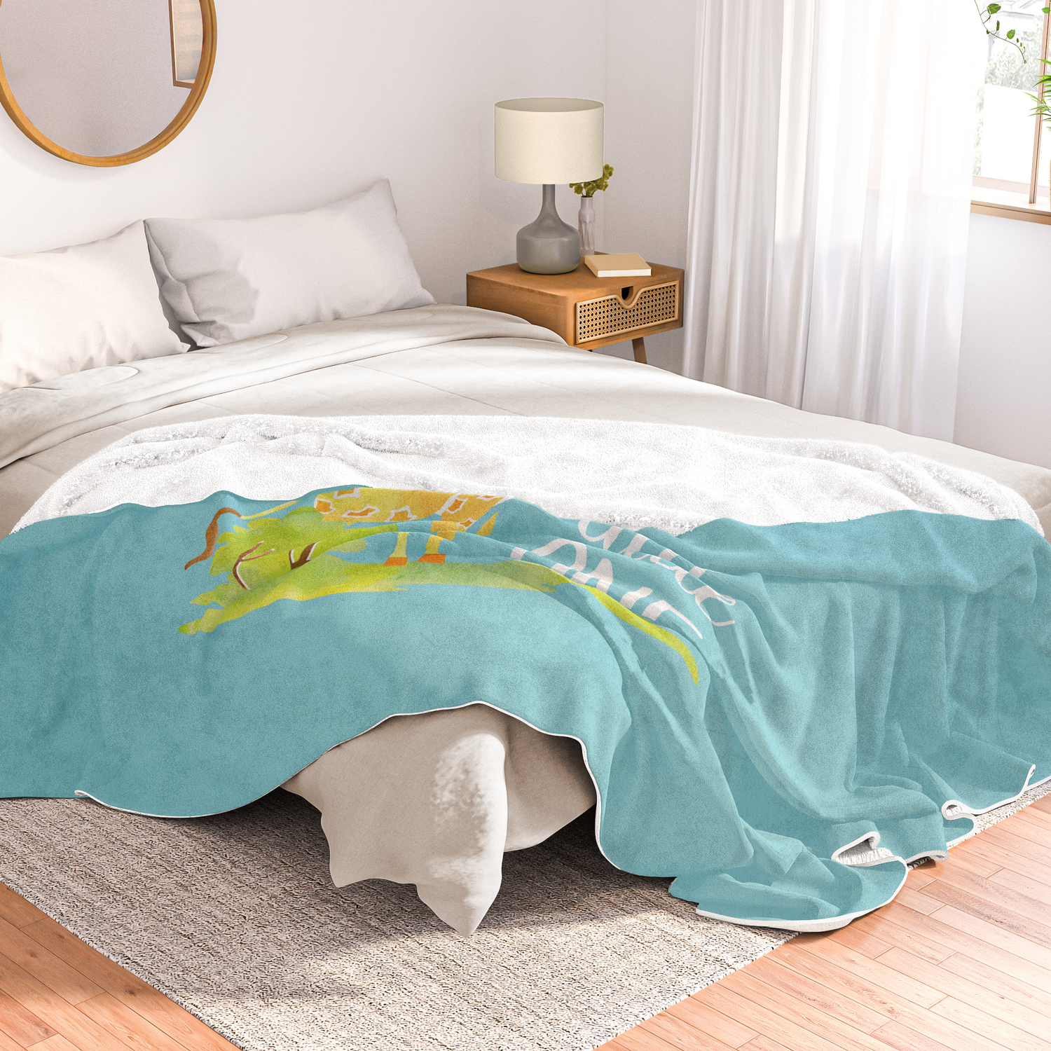 Dream Big Little One Watercolor Giraffe Nursery Quote Throw Blanket By Samanndesigns Society6